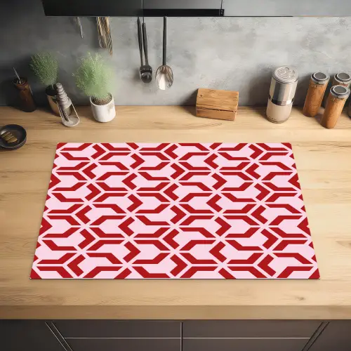 Roze - Rood - Geometrisch - Patroon Inductie beschermer vinyl 3mm klein 276 -sfeer5
