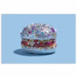 Glitters - Hamburger - Blauw poster papier klein -3d