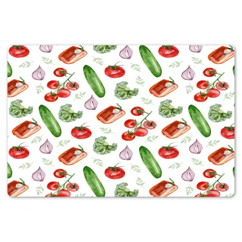 Tomaat - Paprika - Komkommer - Patroon Placemat vinyl groot 368 -zzsfeer1_Kitchenyeah-website