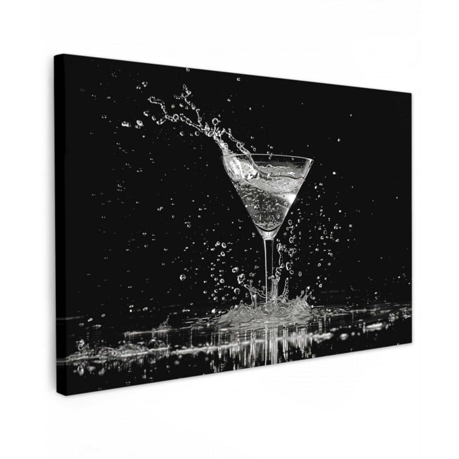 Martini - Spetters - Zwart - Glas canvas 2cm klein -z3d