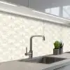Patroon - Bloemen - Beige keuken achterwand 2 middel 871 -3d_schuin