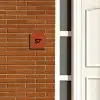 Roestbruin met stippen - Traditioneel Naambord Vierkant klein -sfeer3-XS