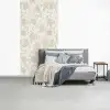 Bloemenpatroon - Silhouet - Wit fotobehang vinyl groot 64 -slaapkamer