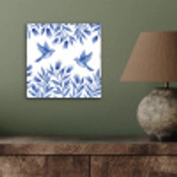 Modern - Vogels - Delfts - Blauw aluminium wit klein -sfeer2