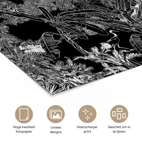 Palm - Jungle - Tropical poster papier klein -closeup_NL