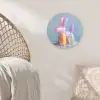 Dier - Ballon - Pasteltinten - Glanzend Wandcirkel kunststof plaat 5mm dik klein -sfeer5