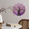 Levensboom - Boom - Paars - Goud - Modern Wandcirkel behangsticker klein -sfeer3