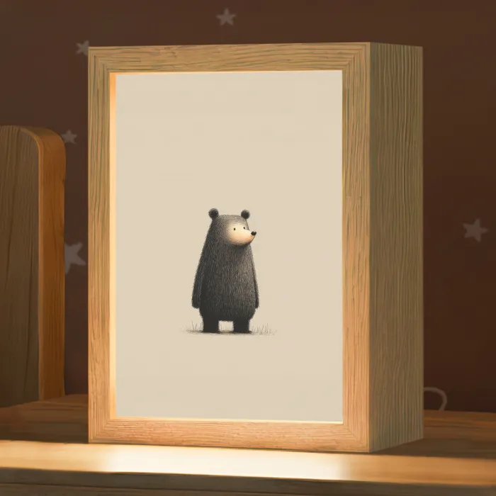 Beer - Donkerbruin - Minimalistisch Light Box met kabel klein -zzz_3d_website
