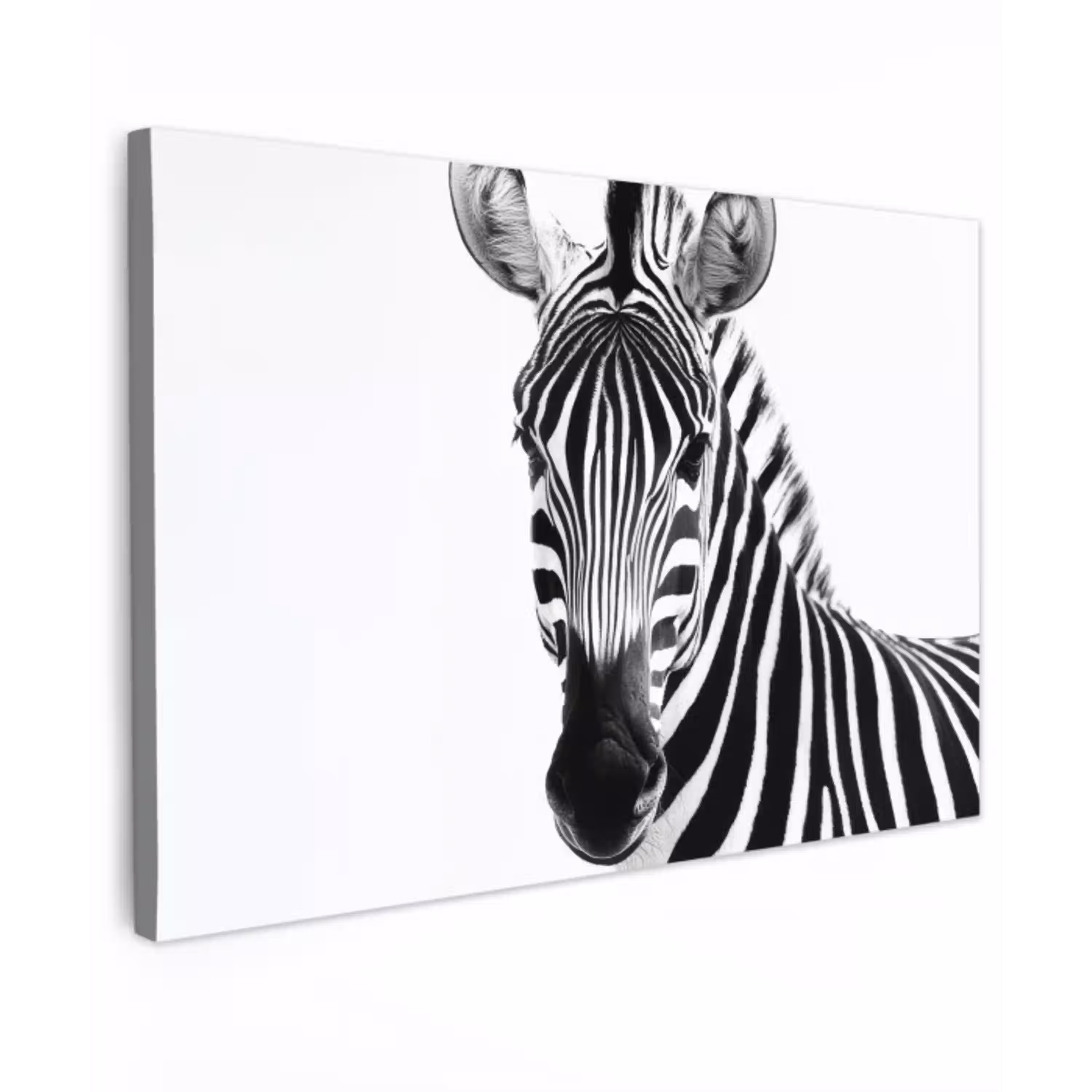 Zebra - Close-up - Zwart - Strepen canvas 2cm klein -z3d