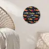 Vissen - Patroon - Kleurrijk Wandcirkel kunststof plaat 5mm dik klein 188 -sfeer5
