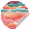 Golven - Kleurrijk - Abstract Wandcirkel behangsticker klein -3d