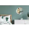 Retro - Blauw - Vrouw Wandcirkel aluminium klein -slaapkamer