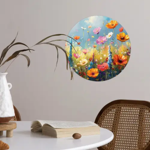 Bloemen - Natuur - Botanisch - Kunst Wandcirkel behangsticker klein -sfeer3