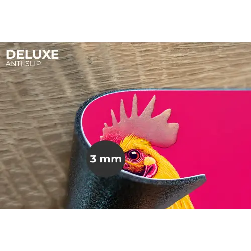 Haan - Kleurrijk - Kimono - Roze Placemat vinyl groot -closeup