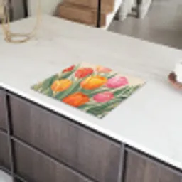 Tulpen - Abstract - Kleurrijk Inductie beschermer vinyl 3mm middel -sfeer8