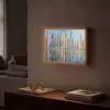 Skyline - Wolkenkrabbers - Water - Blauw Light Box met batterij (Wandlamp) middel -sfeer1