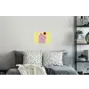 Koraal - Cirkel - Abstract - Geel Muursticker klein -slaapkamer