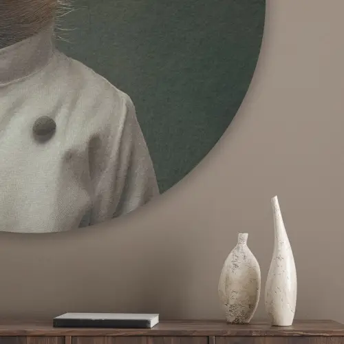 Dier - Kok - Stokstaartje Akoestische PET Vilt - Rond klein -sfeer5_closeup