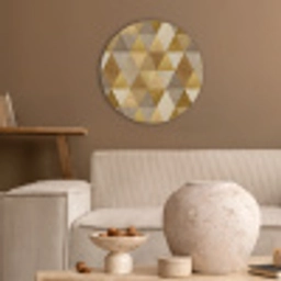 Geometrisch - Driehoek - Goud Akoestische PET Vilt - Rond klein 838 -sfeer1