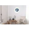 Ribbels - Blauw - Schelp Wandcirkel aluminium klein -woonkamer