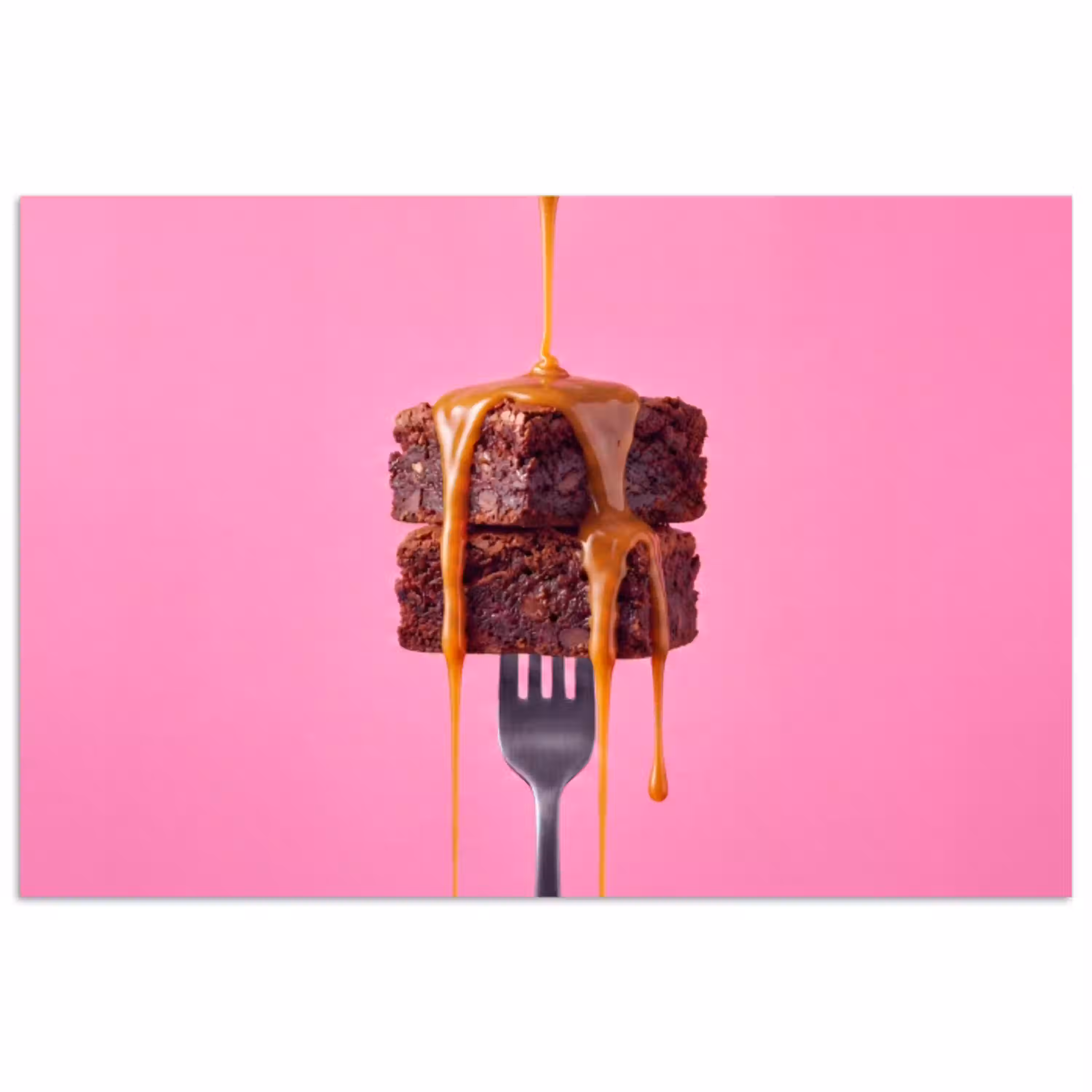 Brownie - Karamel - Eten poster papier klein -3d