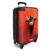 Zwarte stier steekt kop door rode schuurdeur NBS - Handbagage koffer - Kinderen Unisex middel -productfoto_3d