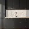Lichtbeige - Goudbruine Nerven - Marmer keuken achterwand 2 middel 871 -sfeer1