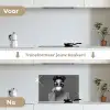 Vrouw - Koffie - Zwart - Wit keuken achterwand spatscherm klein -voor_na_NL