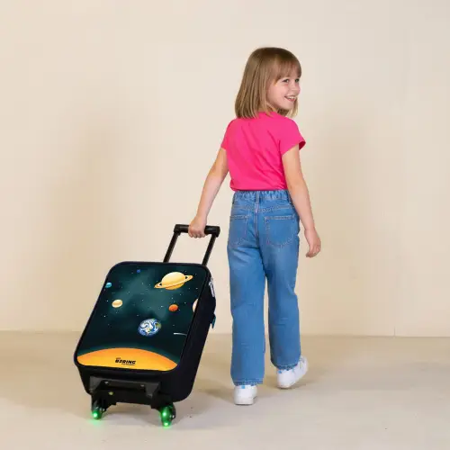 Ruimte met planeten Kinderkoffer - Zwart klein -sfeer1