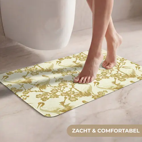 Kraanvogels - Kersenbloesem - Goud WCmat klein 1009 -USP_ZachtNL