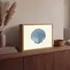 Ribbels - Blauw - Schelp Light Box met batterij (Wandlamp) middel -sfeer2