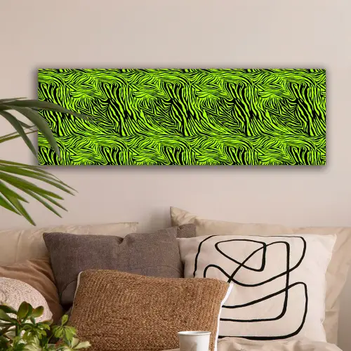 Groen - Zwart - Zebra canvas 2cm klein 828 -sfeer1