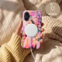 Vrouw - Bloemen - Paars - Abstract Toughcase MagSafe Apple iPhone 17 klein -USP_MagsafeV