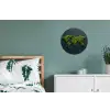 Wereldkaart - Mos -Levendig effect Wandcirkel aluminium klein -slaapkamer