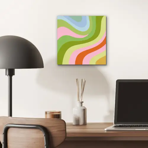 Lijnen - Pasteltinten - Golvend aluminium wit klein -sfeer5