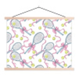Tennis - Strikken - Kleurrijk textielposter latten blank klein 122 -3d