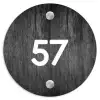 Donker hout - Traditioneel Naambord Rond klein -3d