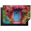 Bloemen - Deur - Roze Inductie beschermer vinyl 3mm klein -3d