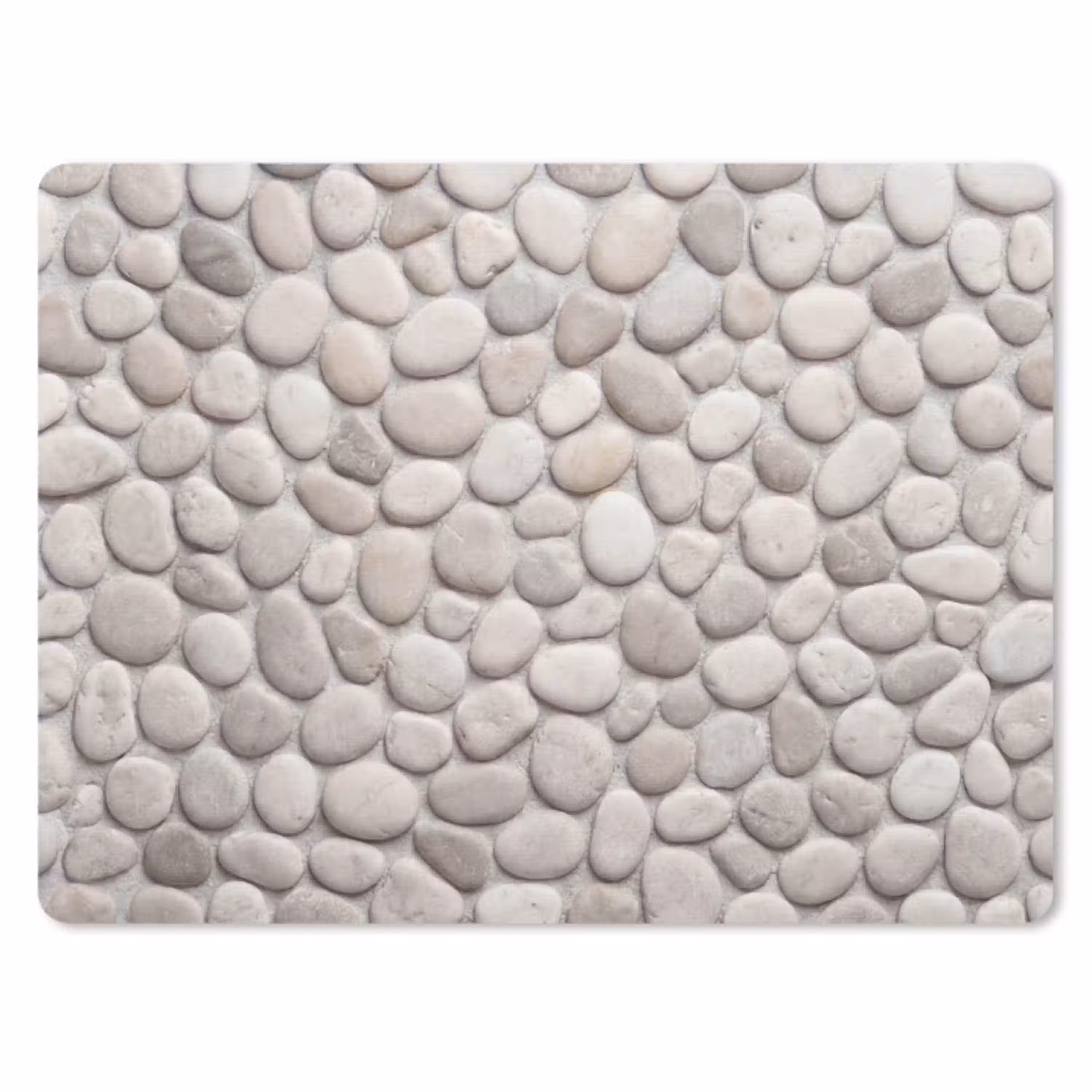 Steen - Kiezel - Natuur - Minimalistisch - Beige muismat rubber klein -3d