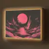 Maan - Felroze - Bergen - Rivier Light Box met batterij (Wandlamp) middel -z3d_website