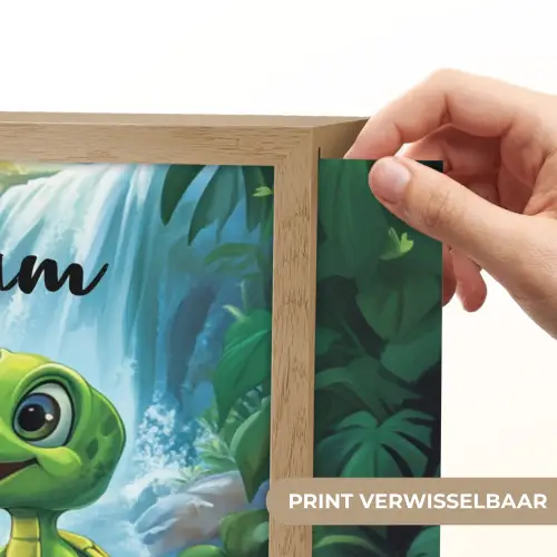 Schildpad - Dino - Jungle - Waterval Light Box met batterij (Wandlamp kind) middel -USP_websiteprintNL