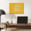 Geel - Blauw - Here comes the sun PET vilt klein -sfeer5