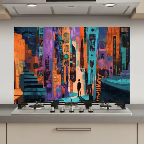 Abstract - Figuren - Kleurrijk keuken achterwand spatscherm klein -3d_website