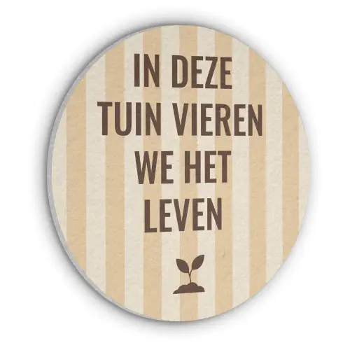 Tuin - Quote - Strepen - Zomer Akoestische PET Vilt - Rond klein -3d