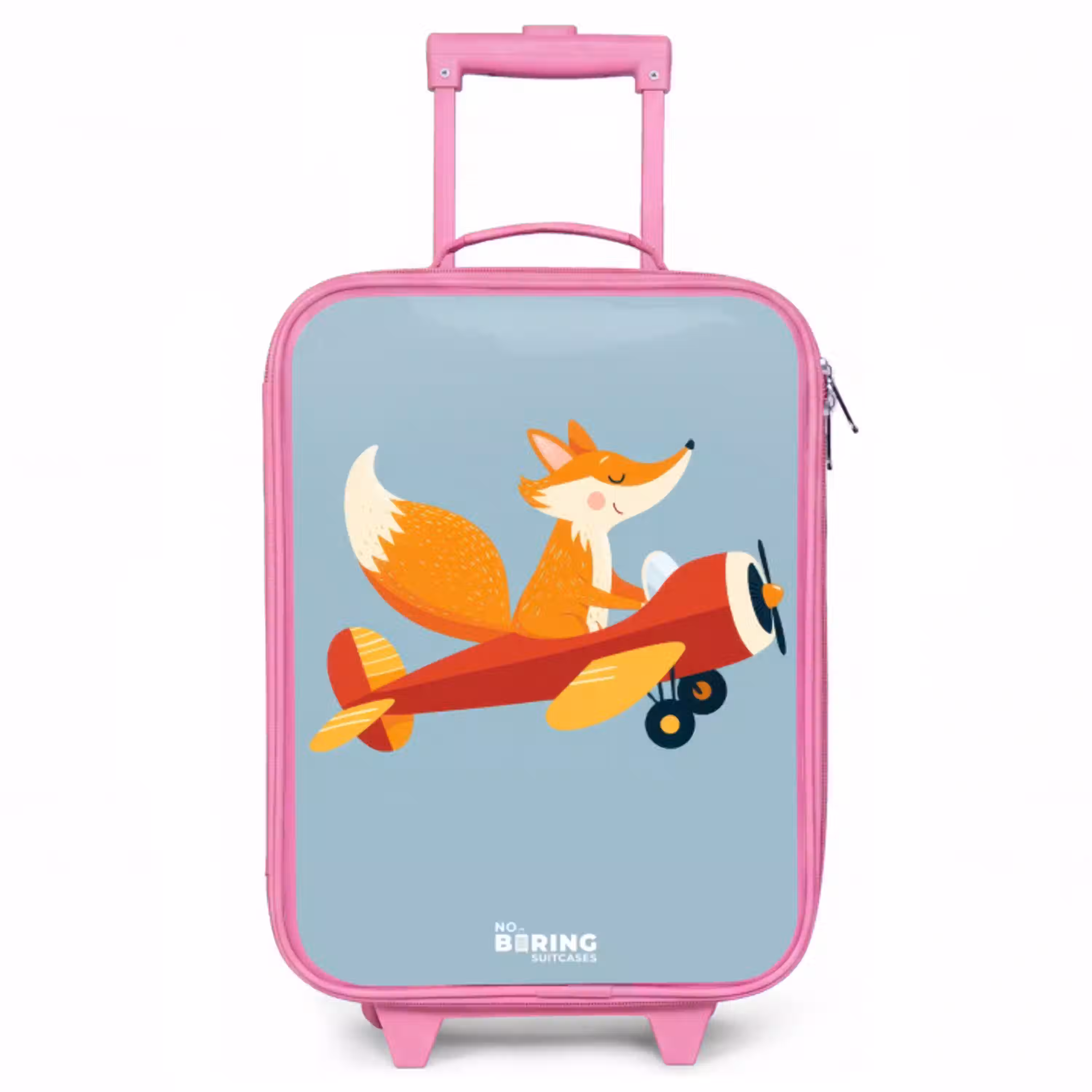 Vos - Vliegtuig -  Vliegen Kinderkoffer - Roze klein -3d