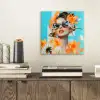 Bloemen - Vrouw - Zonnebril - Blauw aluminium wit klein -sfeer1