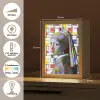 Mondriaan - Meisje met de parel - Collage Light Box met kabel (Tafellamp) klein -USP_NL