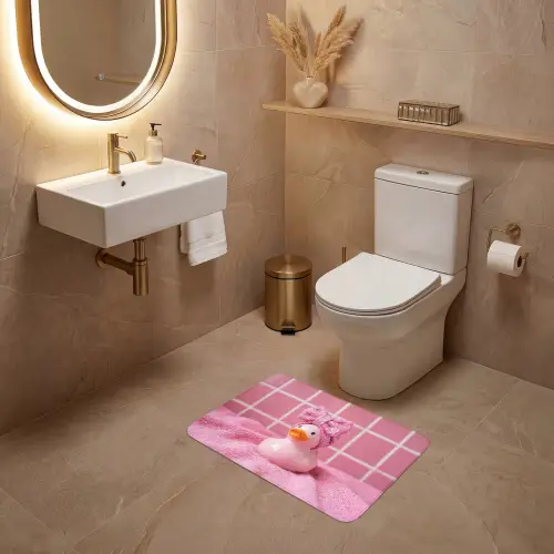 Badeend -Strik - Roze WCmat klein -sfeer3