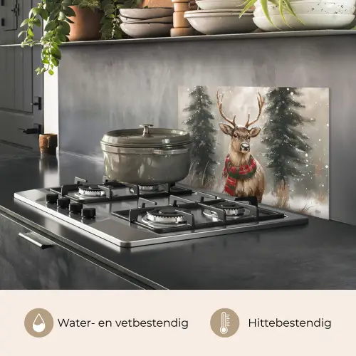 Winter - Bos - Rendier - Donker keuken achterwand spatscherm klein -usp_NL