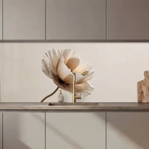 Bloem - Beige - Crème keuken achterwand 2 middel zz_3dshopping